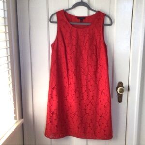 Red floral appliqué Banana Republic shift dress